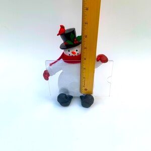 Kohl's Snowman Figurine/ Picture Frame with Red Scarf and Black Hat